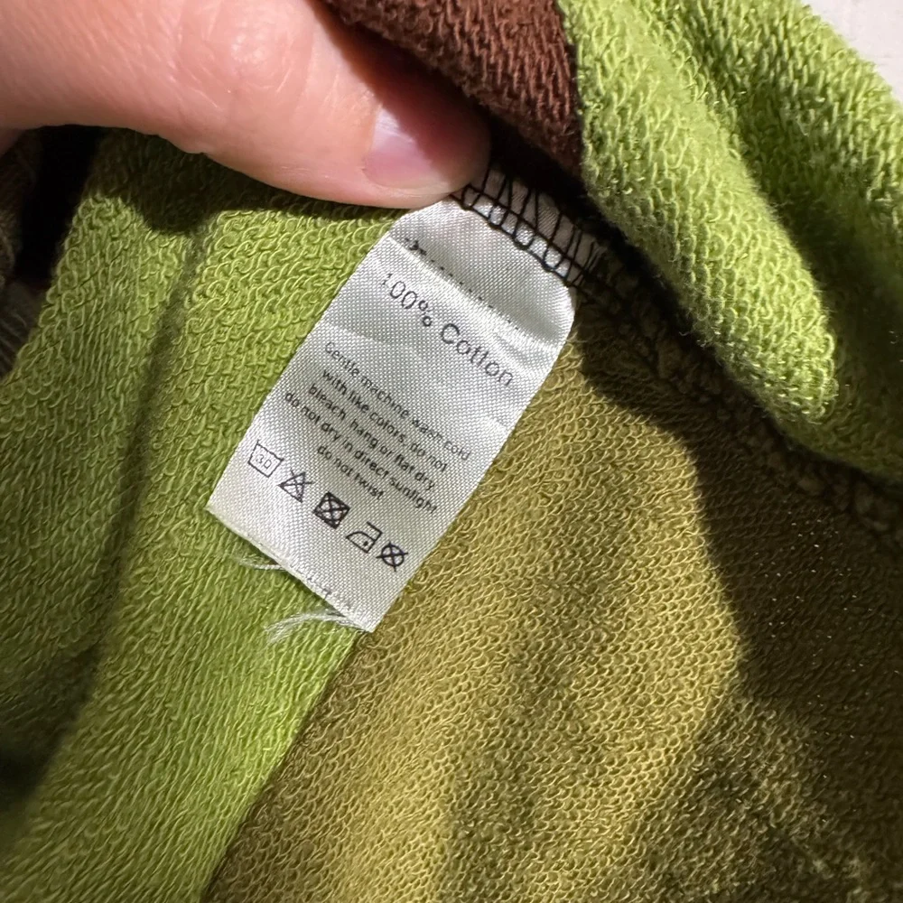Earthbound Green Patchwork Hoodie Jacket Women’s Size S‎ Mushroom Hippie 9”70s